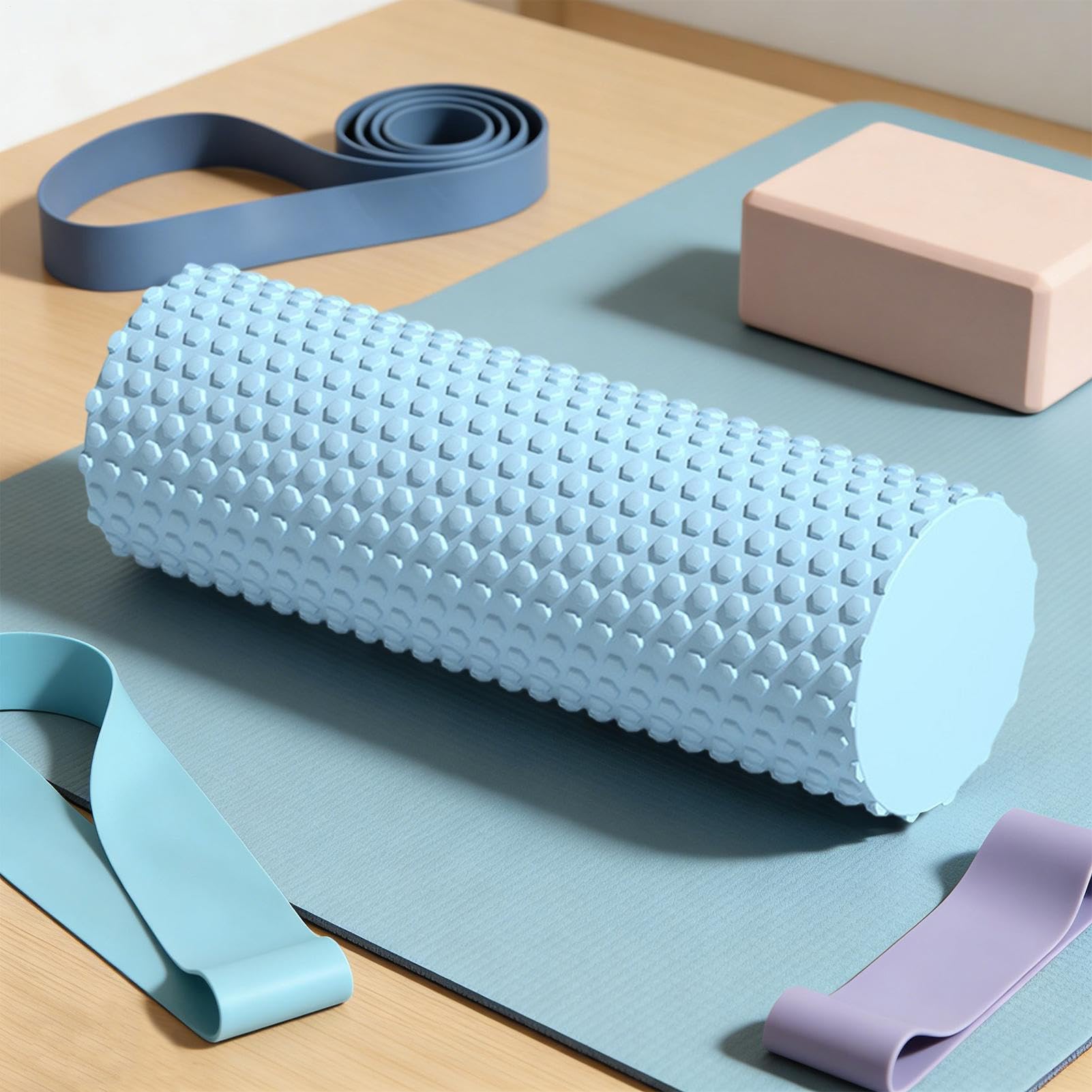 Deep Tissue Yoga Roller, 11.8x3.78x3.78 Inch High Density EVA Foam Massager for Physical Therapies and Core Muscle Recovery to Relieve Post Workout