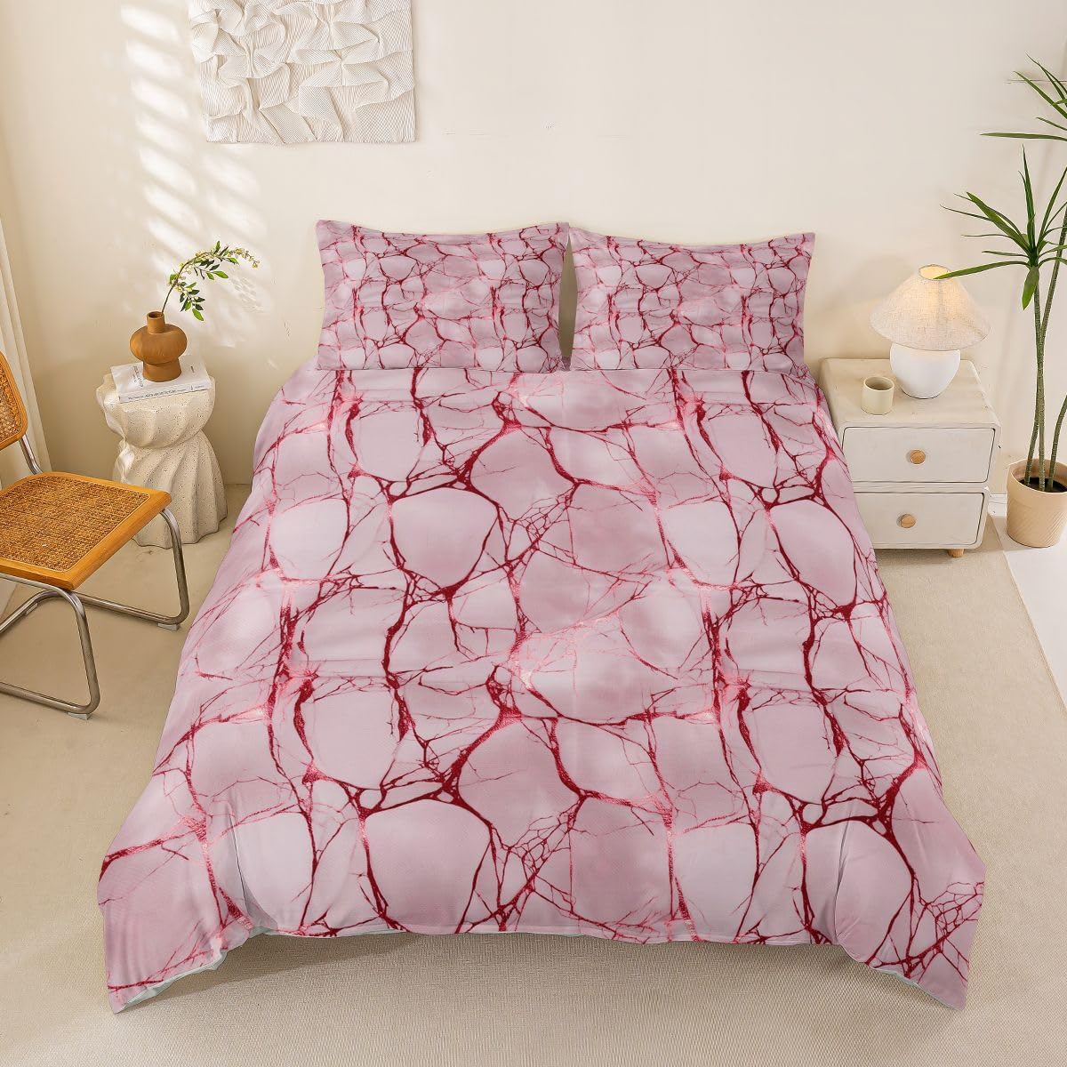 Castle Fairy Marble Rose Gold Luxury Romantic Duvet Cover Set