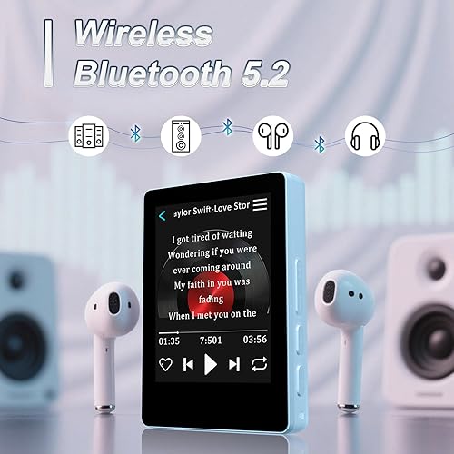 Miniatura 2 de Reproductor MP3 Bluetooth de 32 GB con pantalla táctil de 2.4 pulgadas, no necesita Internet, para niños y adultos, ideal para viajes,