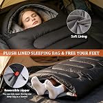 SWTMERRY- Sleeping Bag 3 Seasons (Summer, Spring, Fall) Warm & Cold Weather - Lightweight,Waterproof Indoor & Outdoor Use for Kids, Teens & Adults for Hiking, Backpacking and Camping