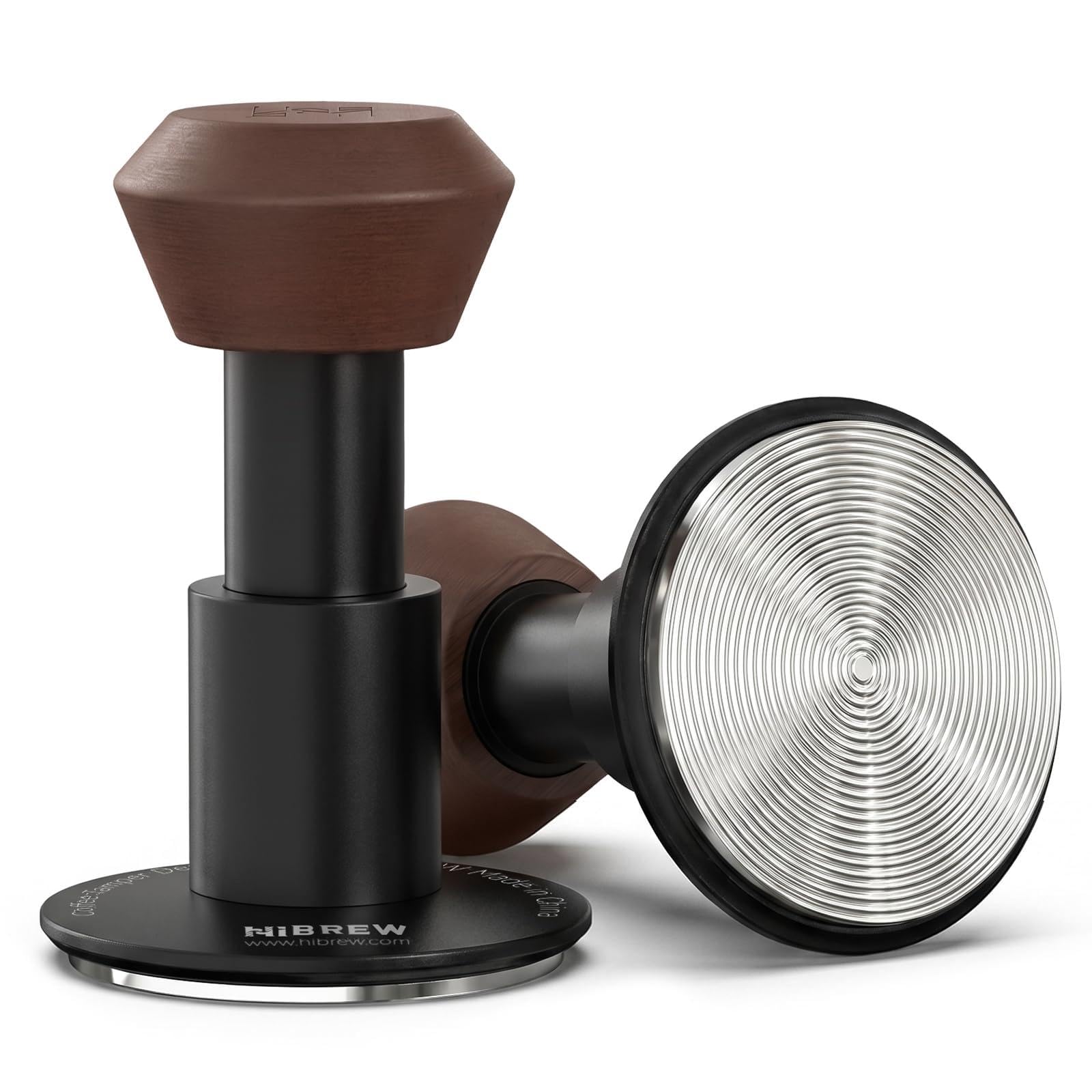 HiBREW Prensador profesional de espresso de 58 mm con resorte calibrado, autonivelante, aluminio anodizado y base de acero inoxidable para H10A