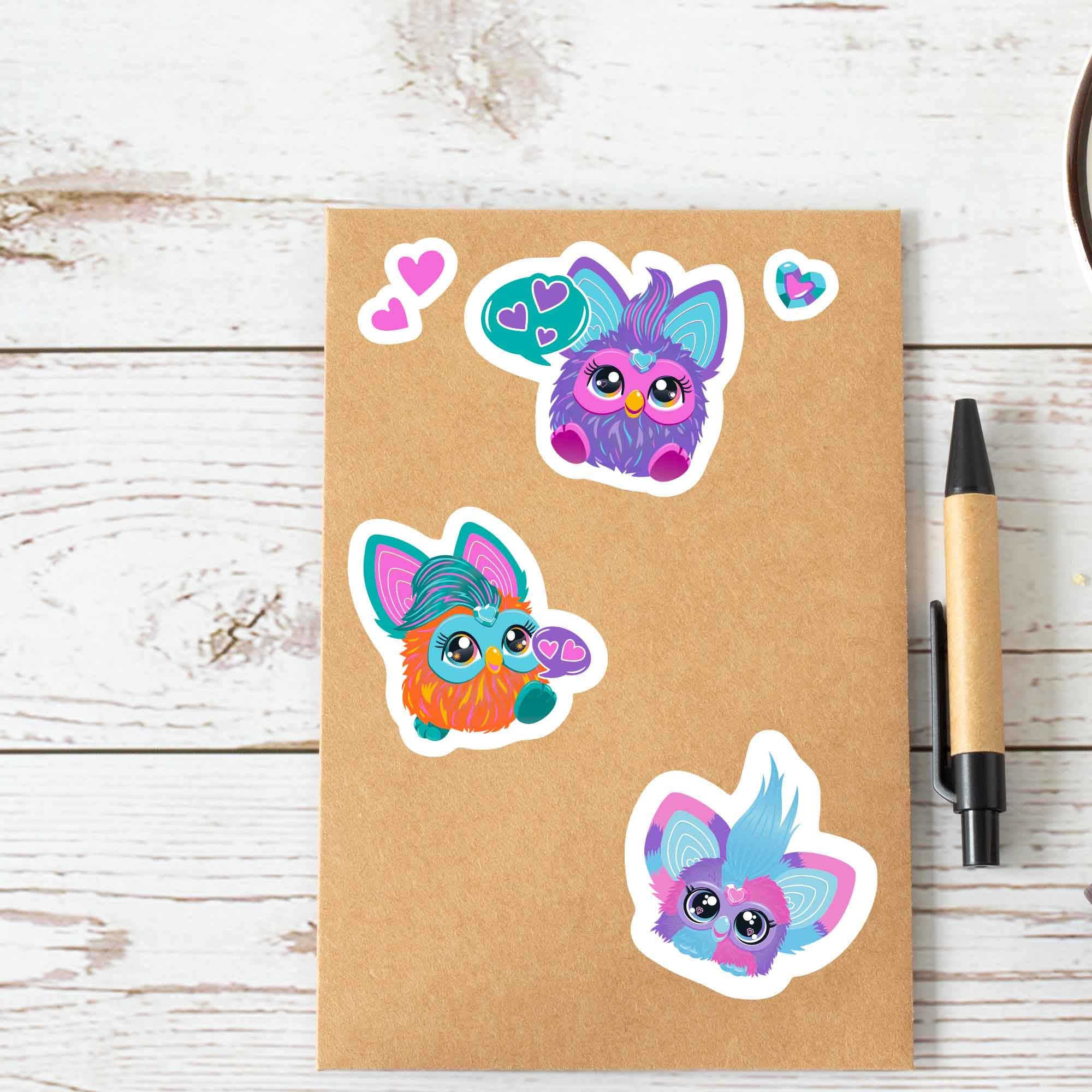Amazon.com: Hasbro Furby Adhesive Vinyl Decals - Fun Set of Furby 