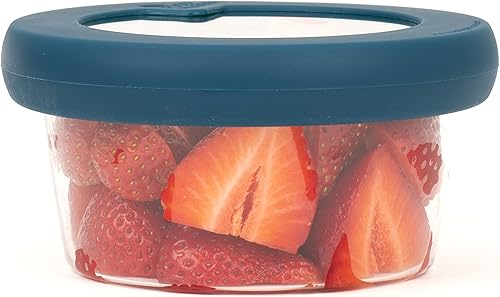 Miniatura 1 de Food Huggers Tapas de repuesto para recipientes de almacenamiento de vidrio, tapas de silicona y vidrio que no se agrietan, se adapta a la mayoría