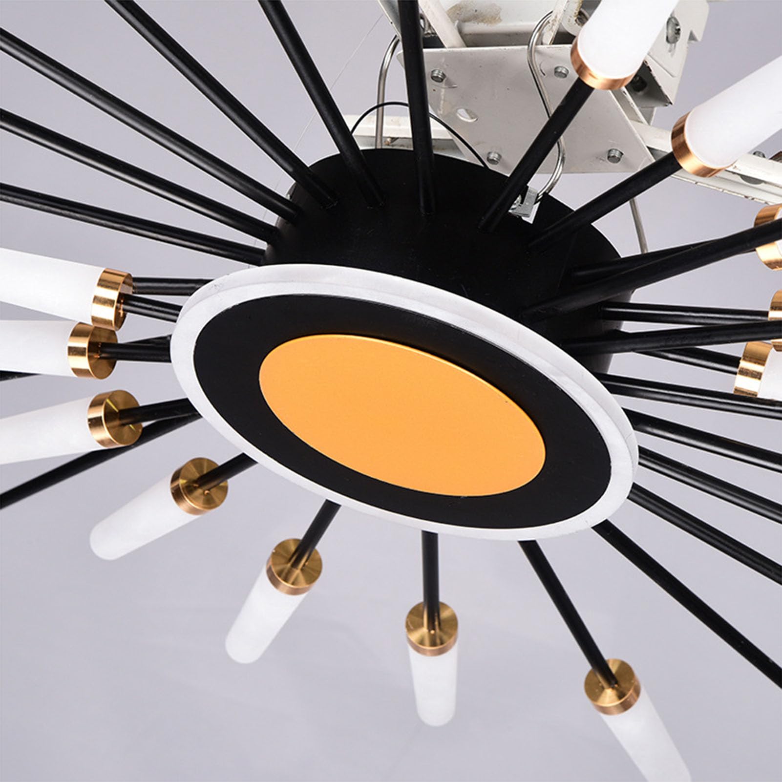 Lampa sufitowa wpuszczana w płomień, lampa wisząca do jadalni, nowoczesna ściemnialna lampa sufitowa led, do sypialni, salonu,Gold (b),105 * 9 cm