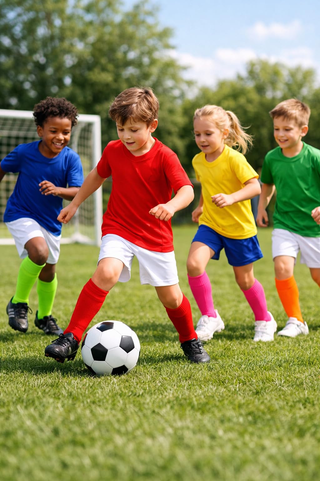 Calze alte al ginocchio bambino EU37 antiscivolo antisudore calcio hockey rugby 1STLY Fitness