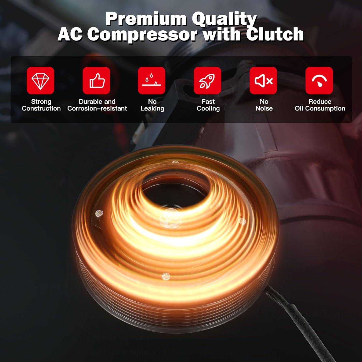 cciyu AC Compressor Clutch 2003-2008 Fit for Dodge for Ram 1500 2500 3500 4000 5.7L Auto Repair Compressors Assembly