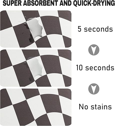 Miniatura 3 de Tapete de comida para perros y gatos de 12 x 19 pulgadas, absorbente de agua y comida para perros y gatos, tapete para proteger los suelos, de