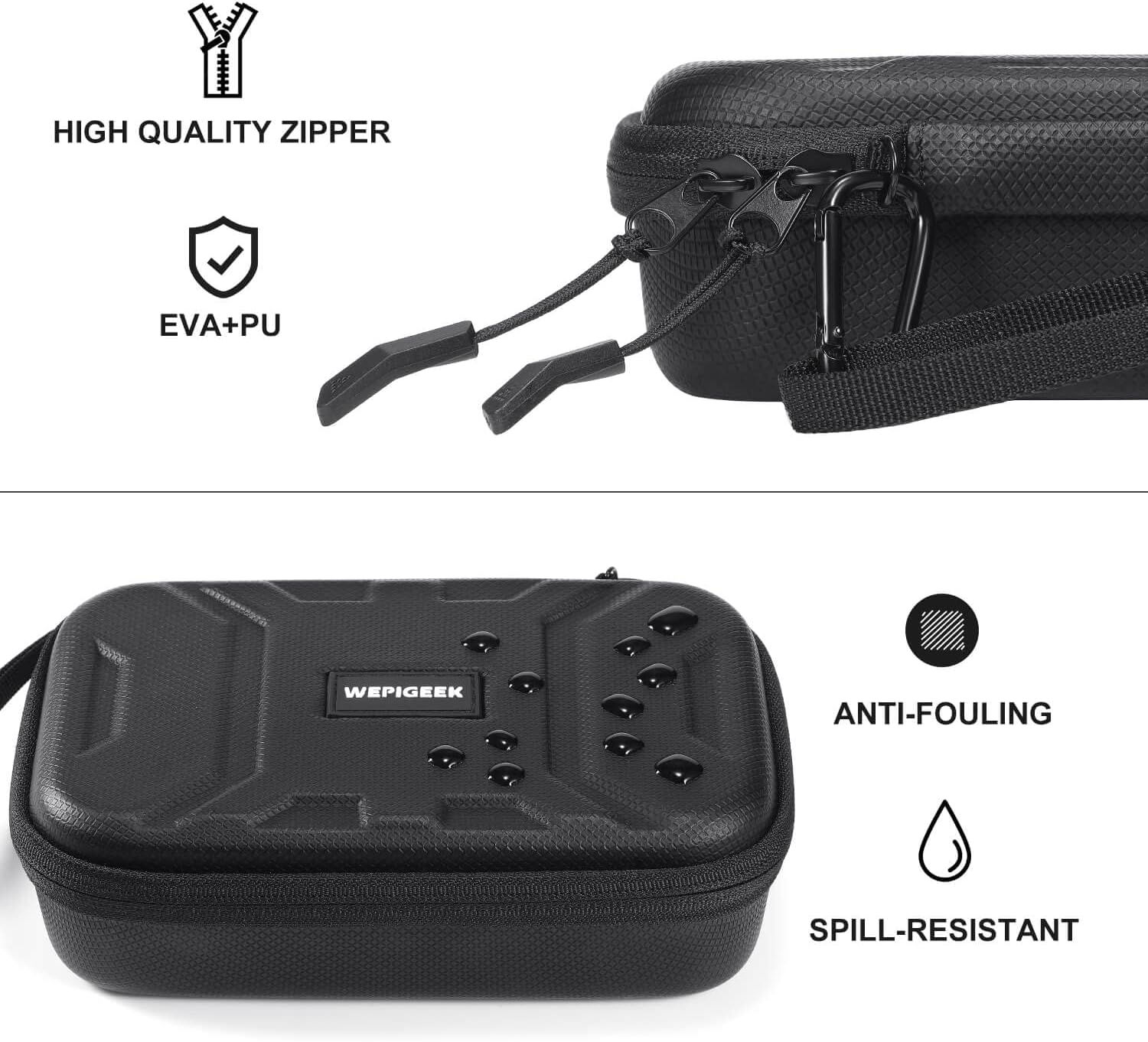 WEPIGEEK Case for Backbone One/Playstation Edition mobile Controller,Portable Travel All Protective,Hard Messenger Carrying Bag, Strong strap ,Soft Lining ,with Pockets for Accessories Black