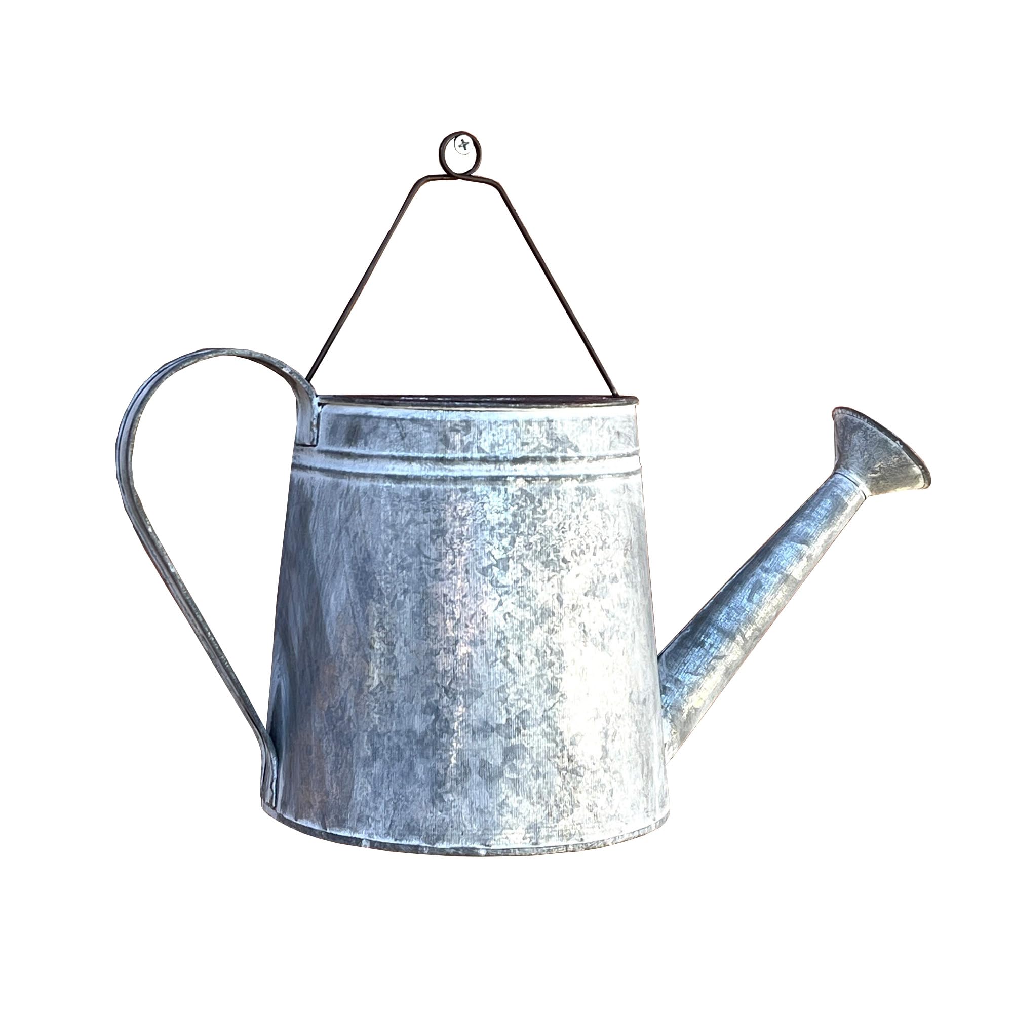 Alfie Francis Silver Watering Can Shaped Wall Mounted Outdoor Garden Planter Plant Pot Fence Decoration
