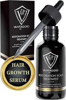 Hair Growth Serum and Scalp Treatment - Hair Loss Treatments for Men – Thickening DHT Blocker Fight Thinning and Alopecia - Contains Ginger Castor Oil Aloe Vera and Peppermint - 1oz