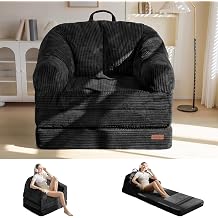 MAXYOYO Folding Sofa Bed with Backrest, Boneless Fold Out Couch Bed with Handle, 2 in 1 Convertible Bean Bag Chair to Floor Sofa Lounger, Comfy Folding Couch for Bedroom & Living Room