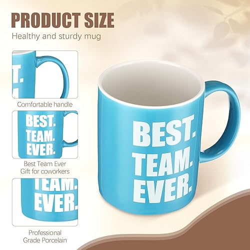 Miniatura 3 de Yaomiao 6 tazas de café de 12 onzas con el mejor equipo de Navidad, tazas de café de agradecimiento a los empleados, tazas de porcelana para