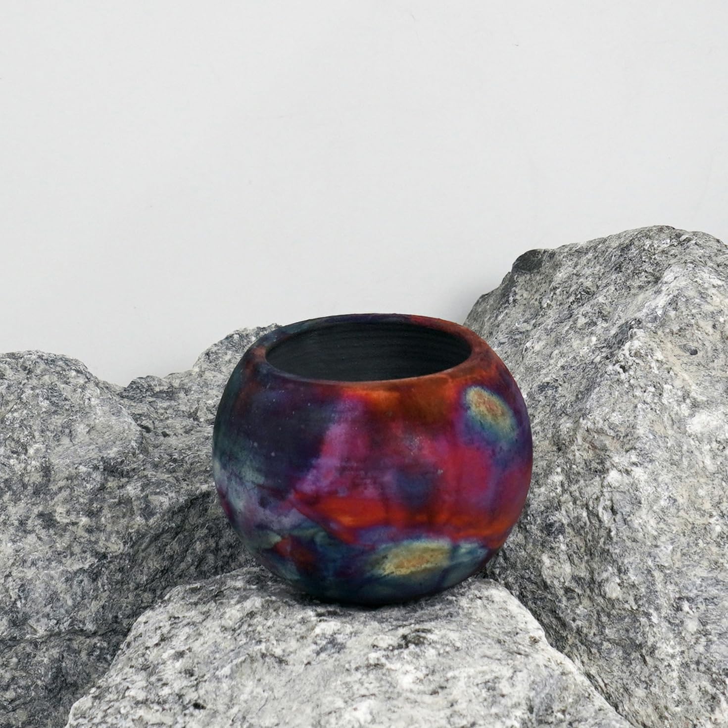 RAAQUU Zen 3.5 inch Handmade Ceramic Raku Vase - Pottery Gifts for Her, Boho, Gift Box, Gift for Mom, Bridesmaid Wedding Gift, Home Décor - FC