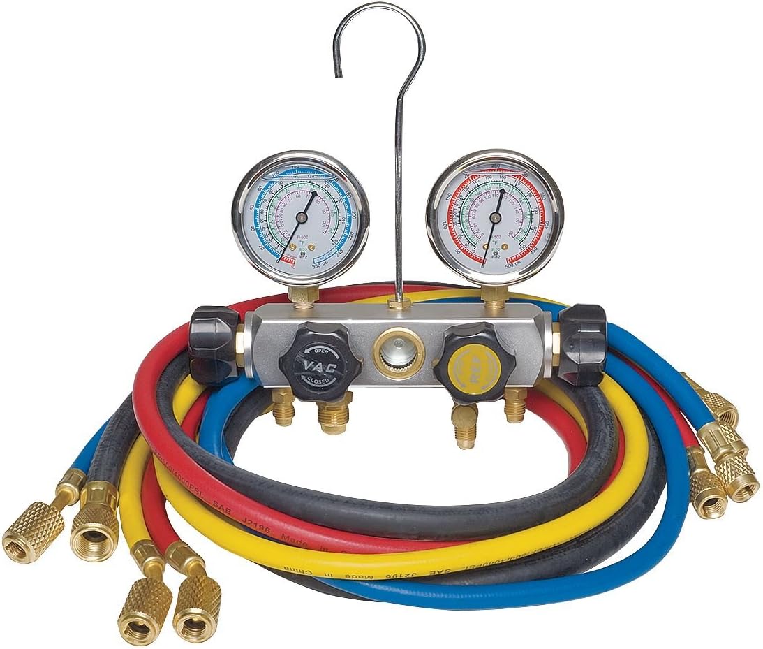 Manifold Gauge Set, 4 Valve, 4 Hoses