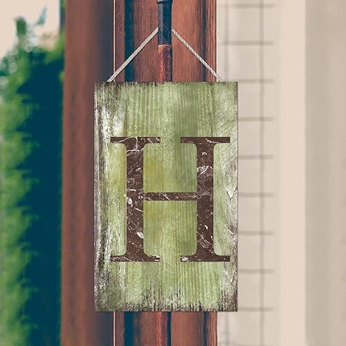 Vista 164 de Letrero colgante de madera con letra A, letrero de madera, decoración del hogar, 26 letras del alfabeto de metal, placa de madera, decoración