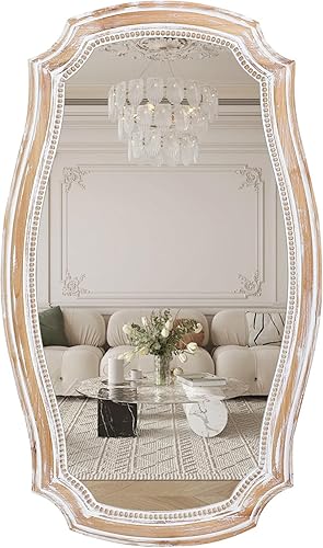 Miniatura 9 de Espejos redondos de madera para decoración de pared, espejo decorativo rústico de 30 pulgadas para baño, sala de estar, vestíbulo, entrada, Redondo