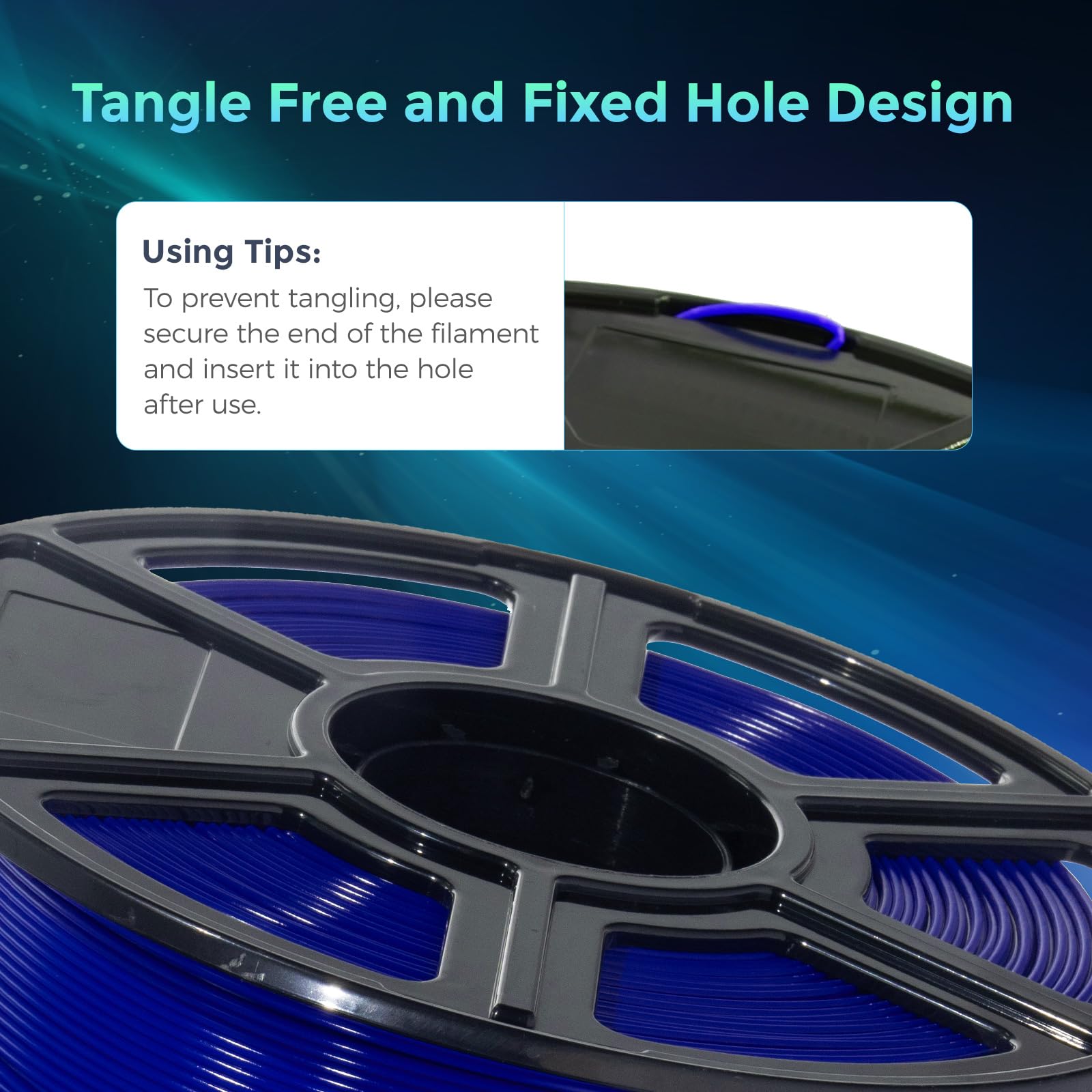 Flashforge Filamento per stampante 3D 1,75 mm, filamento per stampante 3D 1 kg di precisione dimensionale +/- 0,02 mm, rispettoso dell'ambiente, nessun fumo e nessun odore (blu, PLA flessibile)