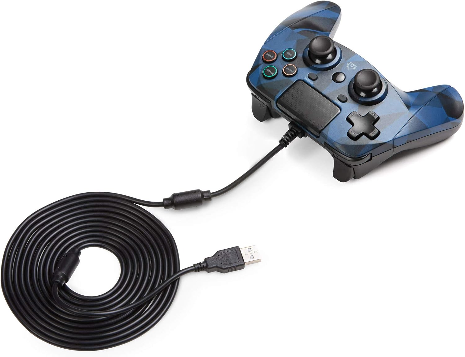 Snakebyte Gamepad for PlayStation 4 - Wired PS4 Controller with 3m Cable - Nostalgic PlayStation One Controller for PlayStation 4/PS4 Slim/PS4 Pro, Camo Blue