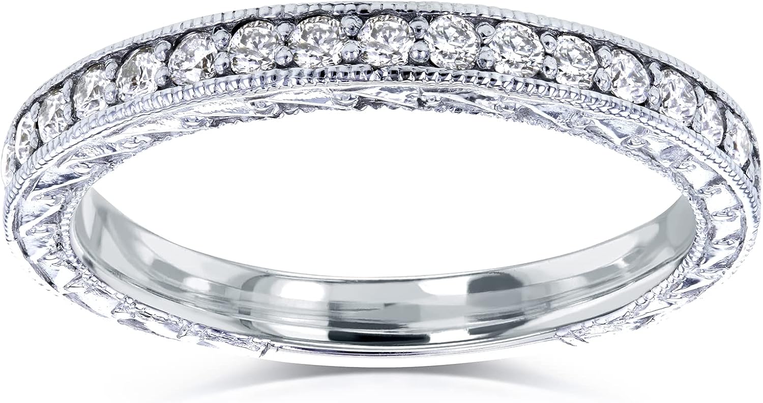 Kobelli Round Diamond Antique Style Band 1/3 CTW in 14k White Gold