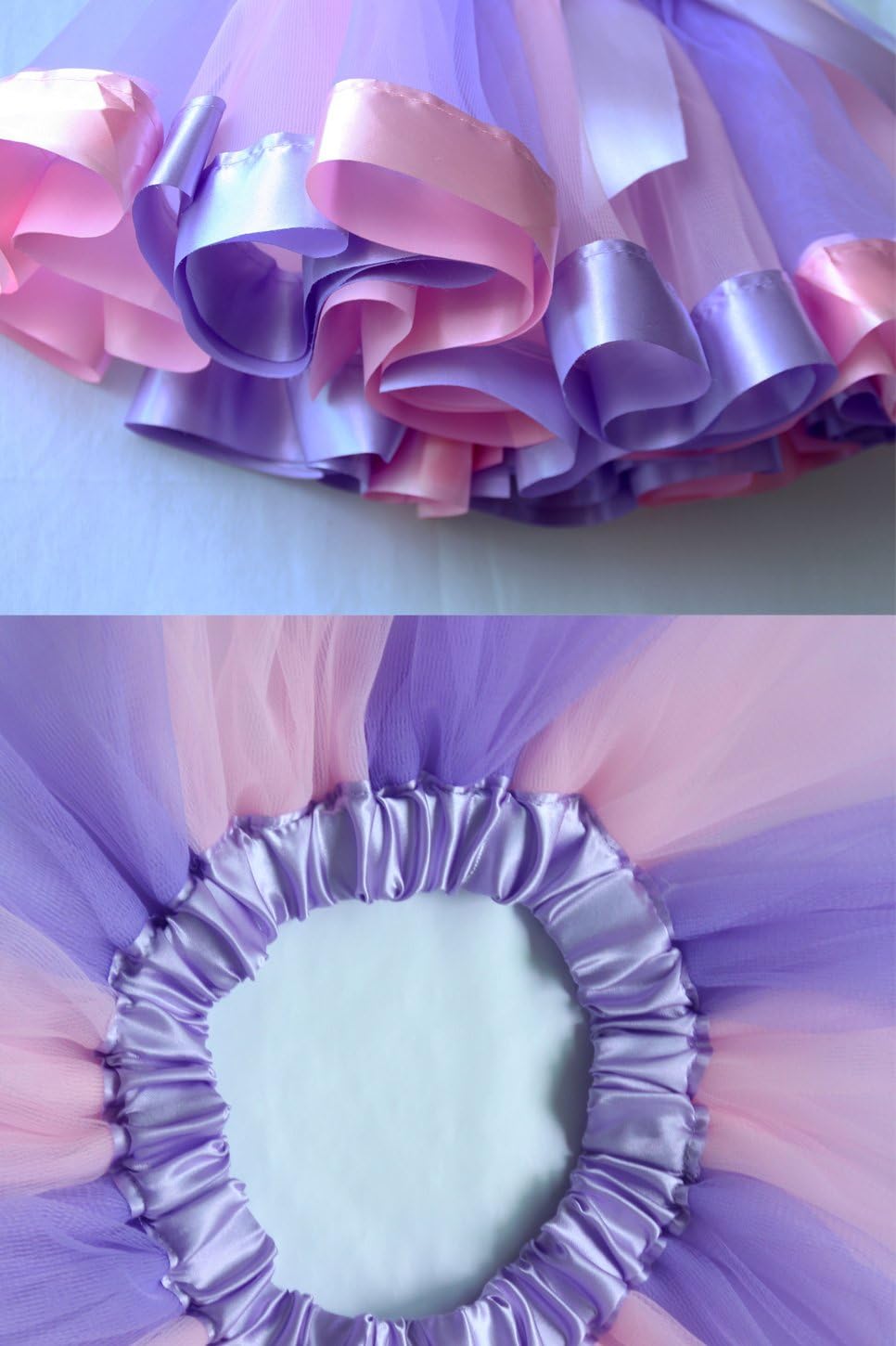 BGFKS Layered Ballet Tulle Rainbow Tutu Skirt for Little Girls Dress Up with Colorful Hair Bows