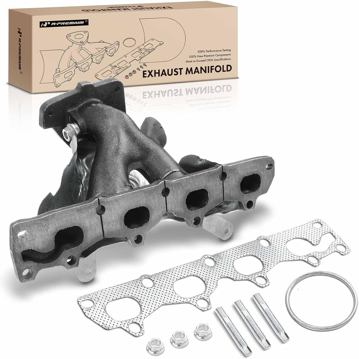 A-Premium Exhaust Manifold with Gasket Kit Compatible with Chevrolet Cavalier Classic Cobalt HHR Pontiac Grand Am Sunfire Saturn Ion Oldsmobile L4 2.2L