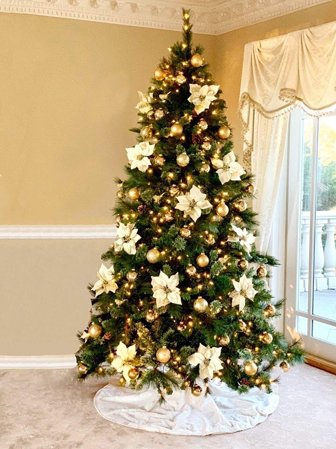 Amazon.co.jp: Blooming Paradise クリスマスツリー飾り 人工花