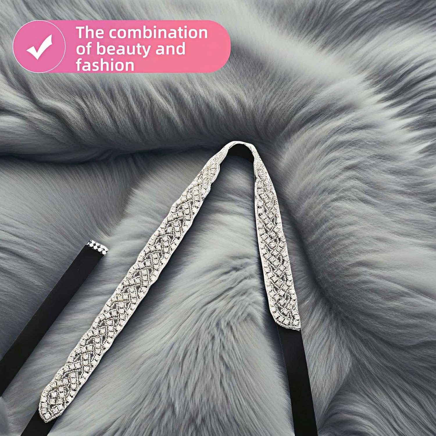 Bridal Rhinestone Belt for Women - Sparkling Crystal Wedding Sash, Adjustable Waist Chain for Bride Bridesmaid Prom Party (200cm) Adjustable 24-44inch