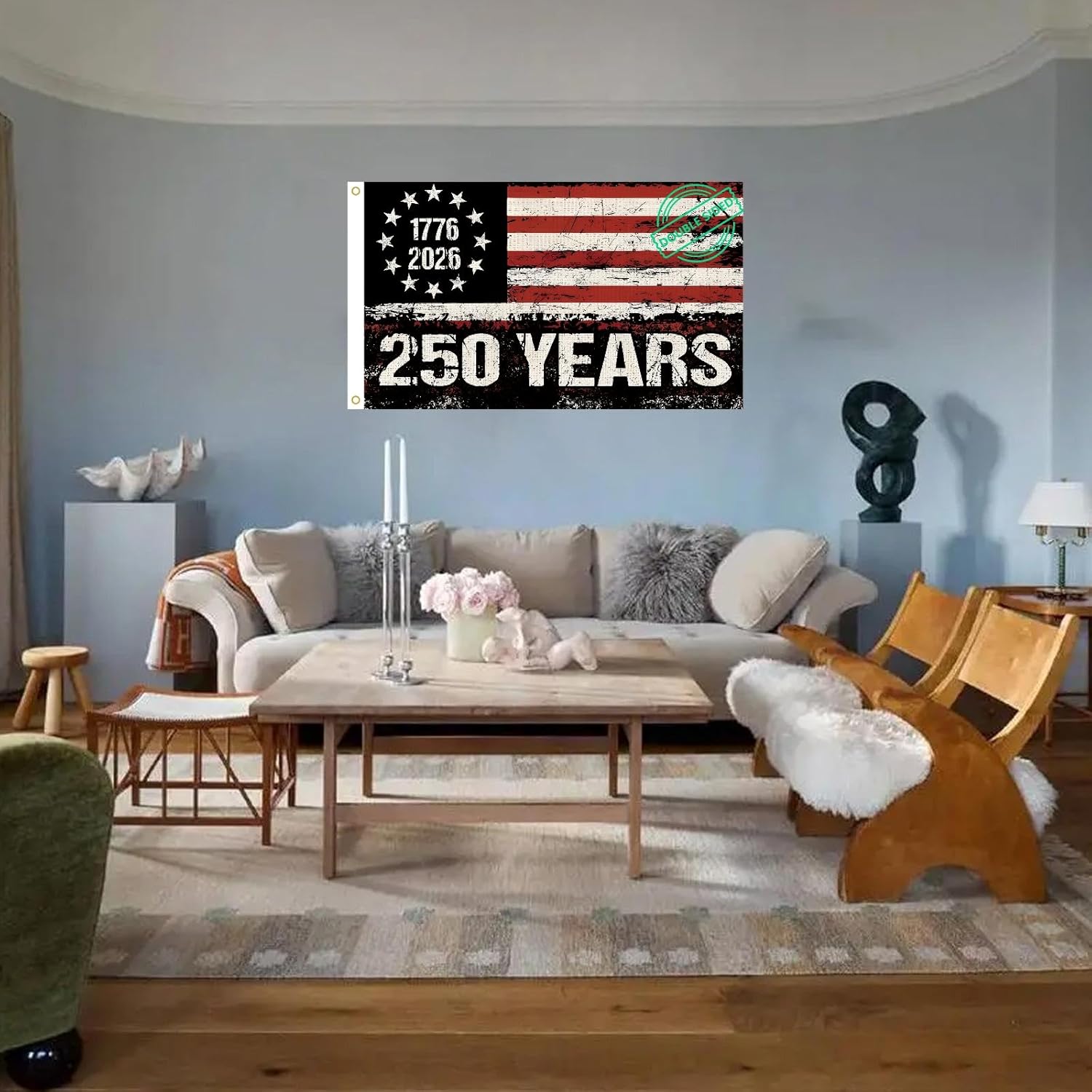 WENWELL 250 Years American Flag, 3x5 Ft Double Sided, USA Anniversary Patriotic Design, 1776-2026 Commemorative Banner (Black) - Image 6