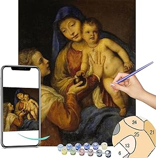 ZEYUPAIN Paint by Number for Adults,Madonna and Child with Mary Magdalene Painting by Titian Adults Paint by Number Kits for Beginners On Canvas