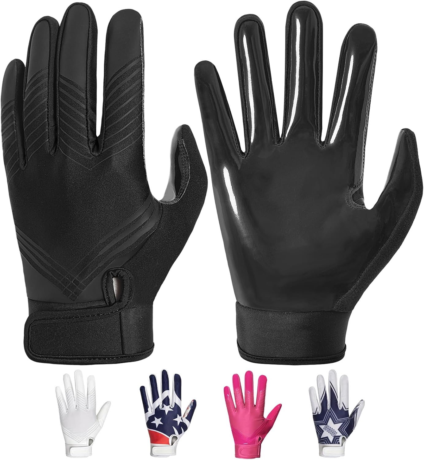 RIGWARL Sticky Grip Football Receiver Gloves for Men, Youth Kids - Super Tacky Silicone Palm, Breathable, Durable Fit Ages 8-12+