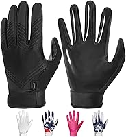 RIGWARL Sticky Grip Football Receiver Gloves for Men, Youth Kids - Super Tacky Silicone Palm, Breathable, Durable Fit Ages 8-12+