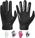 RIGWARL Football Gloves Adult Men, Youth Kids Football Gloves with Super Sticky Grip, Receiver Glove Best Gift for Adult Youth Kids Boys 8-12