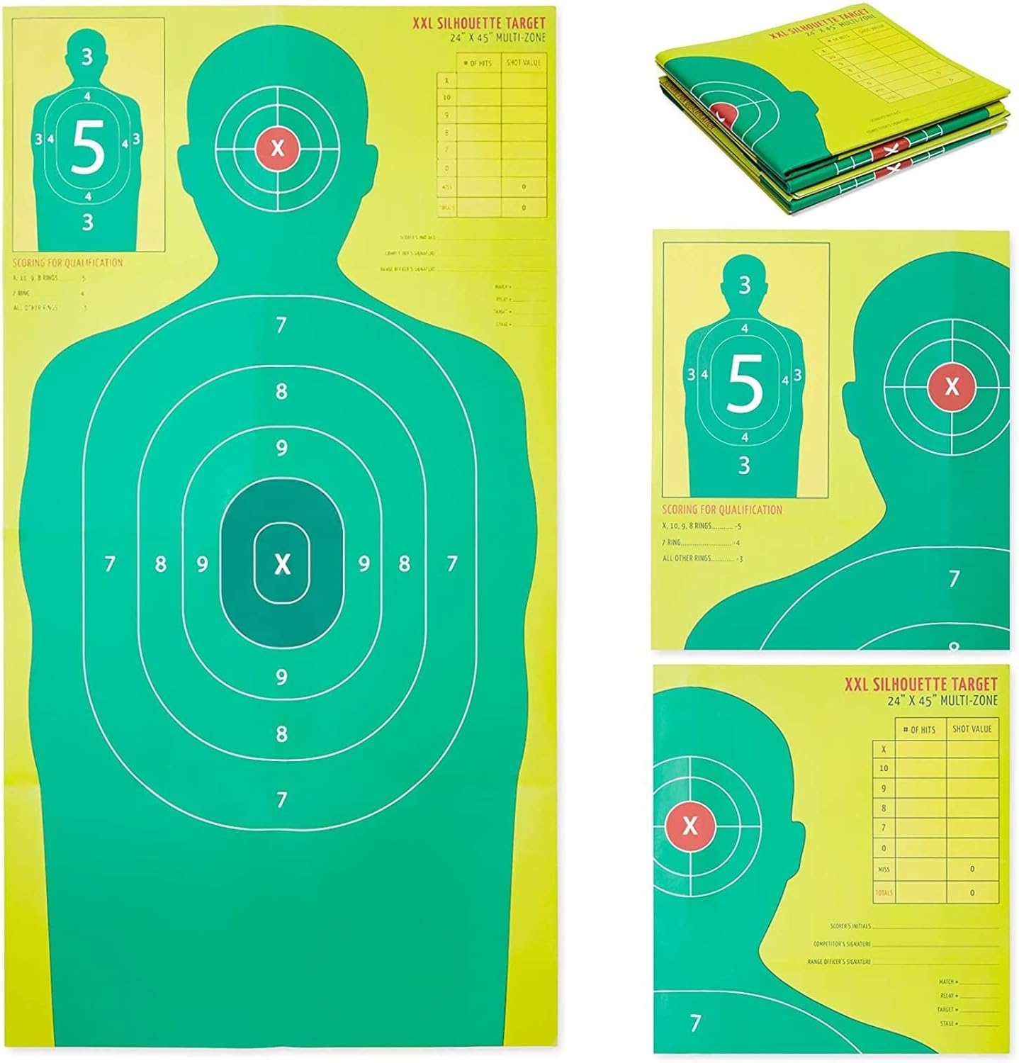 Okuna Outpost Silhouette Shooting Targets for Firearms, Jumbo Size (24