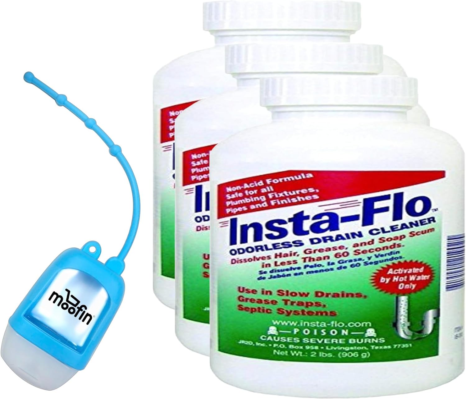 THRIFT MARKETING Thrift Drain Cleaner Liquid 32 oz with Moofin Hand Sanitizer