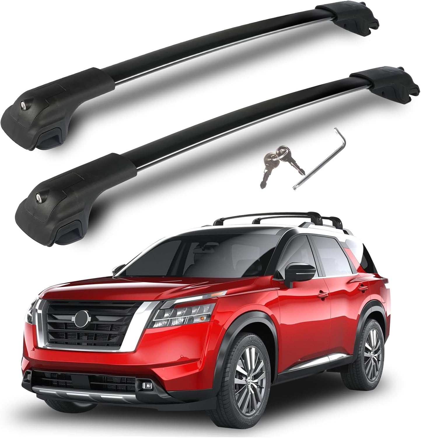 300LBS Upgraded Heavy-Duty Roof Rack Cross Bars Fit for Nissan Pathfinder 2022 2023 2024 2025 2026 Aluminum Crossbars Cargo Carrier Bars Bike Luggage Accessories