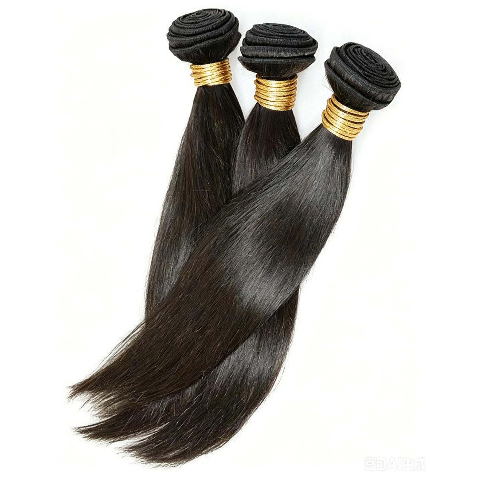 Straight Human Hair Bundles Natural Brazilian 100% Human Hair Extension - Nieprzetworzone Virgin Proste Włosy Naturalny Czarny Silky Straight Smooth Hair 8 10 12 Cali/210g Razem