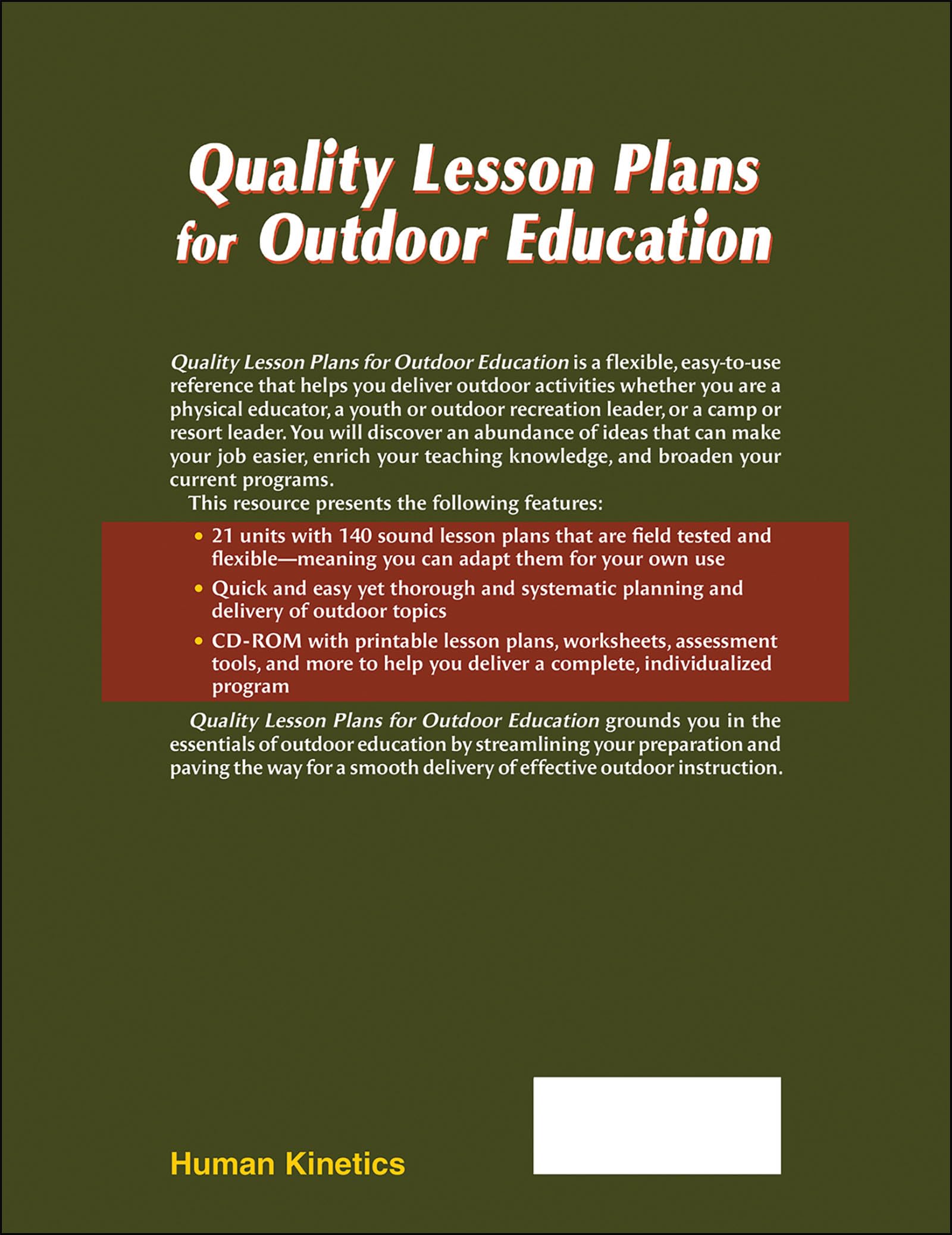 Quality Lesson Plans for Outdoor Education