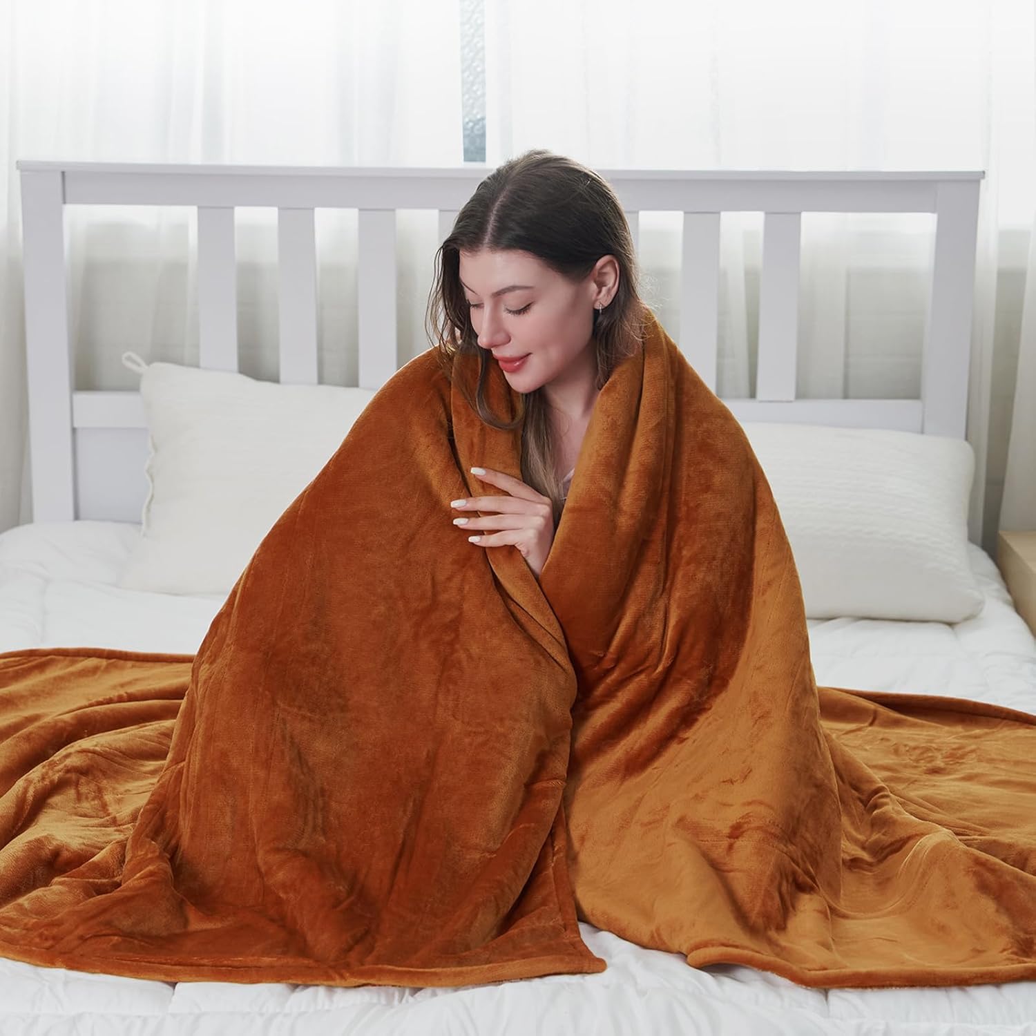 RALYSUN Heated Blanket 50" x 60" Soft Flannel and Sherpa