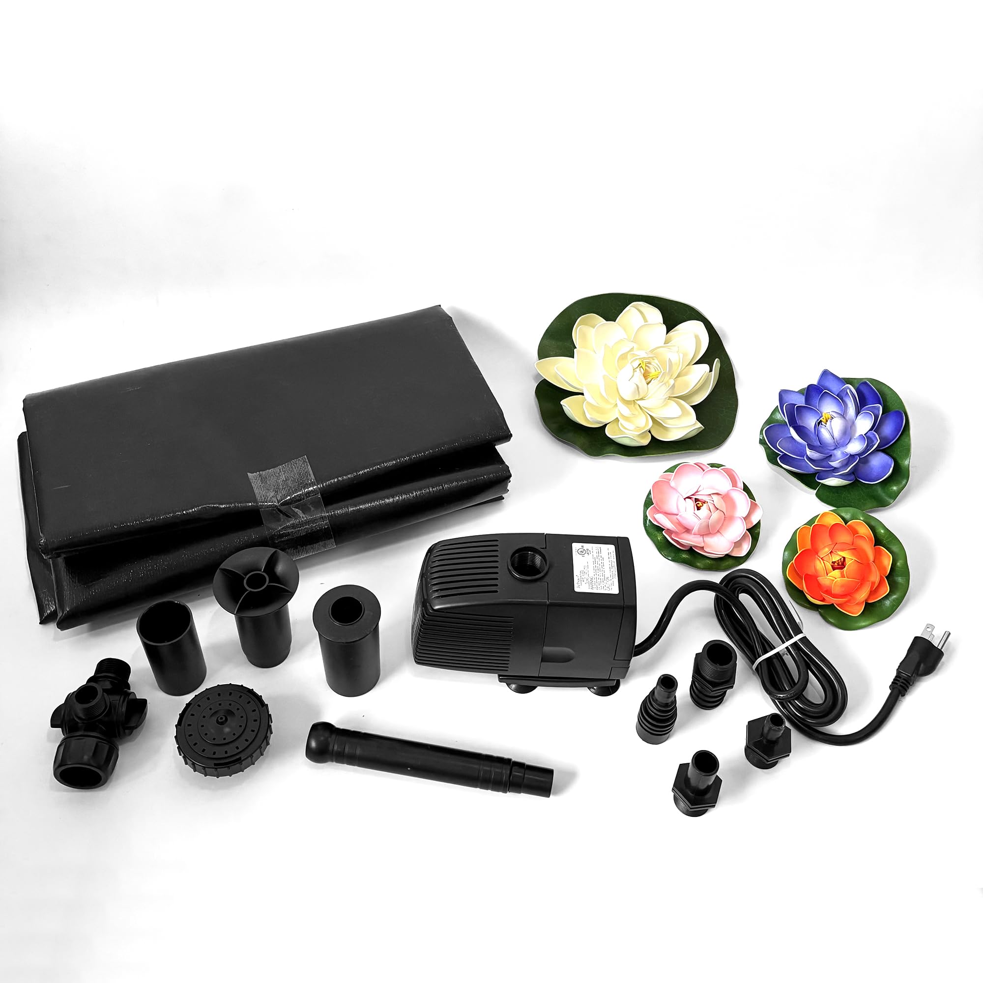 Water Garden Fountain KOI Pond KIT Liner & 620 GPH Pump 13 x 15 + Lilies