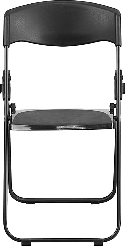 Miniatura 15 de Flash Furniture HERCULES Series - Silla plegable de plástico negro resistente de 500 libras con soportes integrados