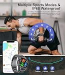LIGE Military Smart Watch, 1.39'' HD Tactical Smart Watch for Men with Bluetooth Call/Notification, Sport Watch with 21 Sport Modes, IP68 Waterproof Smartwatch for iOS Android, Black