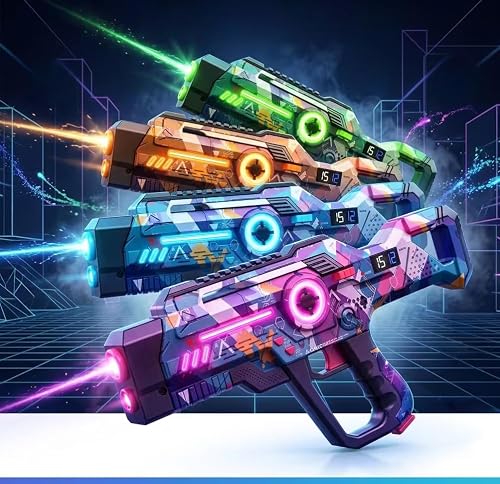 Rechargeable Laser Tag Guns Set of 4, Lazer Tag Game for Kids Teens & Adults, Boys & Girls Outdoor Teenage Group Activities, Cool Toys for Teenage Ages 8 9 10 11 12+