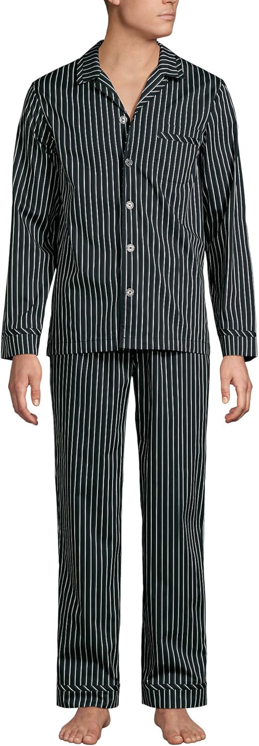 Lands' End Men's Long Sleeve Temperature Regulating Woven Sleep Set