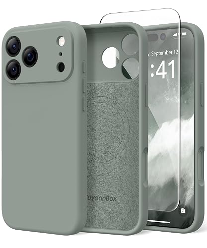 SuydanBox Magnetic for iPhone 17 Pro Case Silicone Calke Green | Fit for MagSafe, Screen Protector, Full Camera Protection,Premium Silicone Shockproof Protective Phone Case for iPhone 17 Pro