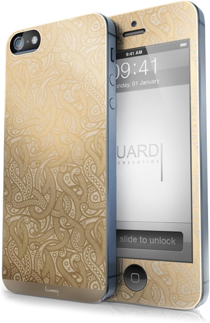 24 Karat Plated Skin for iPhone 5/5S - Retail Packaging - Yellow Gold
