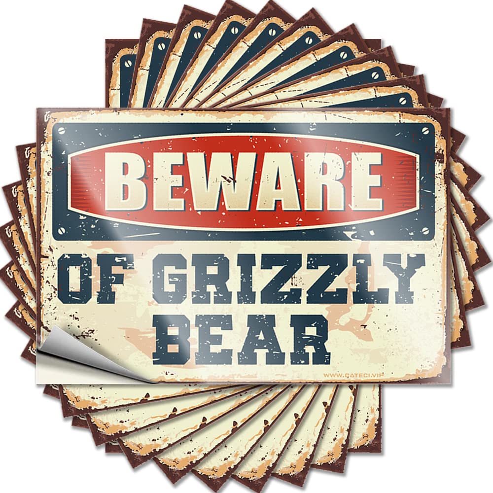 Dsoluuing Men's Car Stickers For Beware Of Grizzly Bear Funny Sticker 10 Pcs Stickers For Car Car Stickers And Decals (Size : 6X9cm)