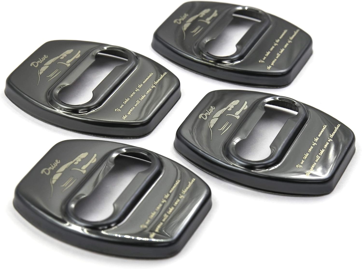 Stainless Steel Metal Car Door Striker Lock Latches Protector Cover Dress up Accessories (Pack of 4) Compatible with Hyundai, Compatible with Kia Vehicles (Black) image 4