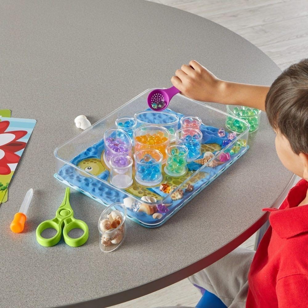 Learning Resources Tacka Sensoryczna do Tworzenia Własnych Zabaw, Zabawa luźnymi elementami, Zabawki rozwijające motorykę małą dla 3-latka, Umiejętność używania nożyczek