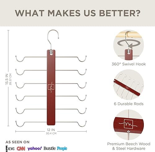 Miniatura 8 de MORALVE Perchas de madera de haya europea para camisetas sin mangas, para ahorrar espacio, para organizador de armario, organizador de camisetas sin