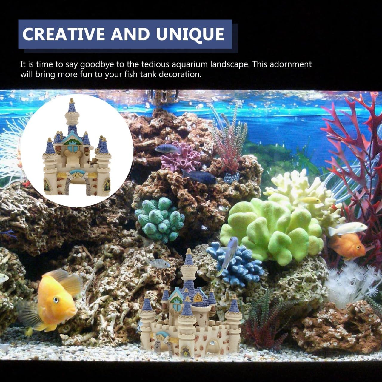 Balacoo Acquario Resina Castello Decorazione Pesce Serbatoio Castello Romano Cave Nascondiglio Betta Pesce Ornamento Accessori
